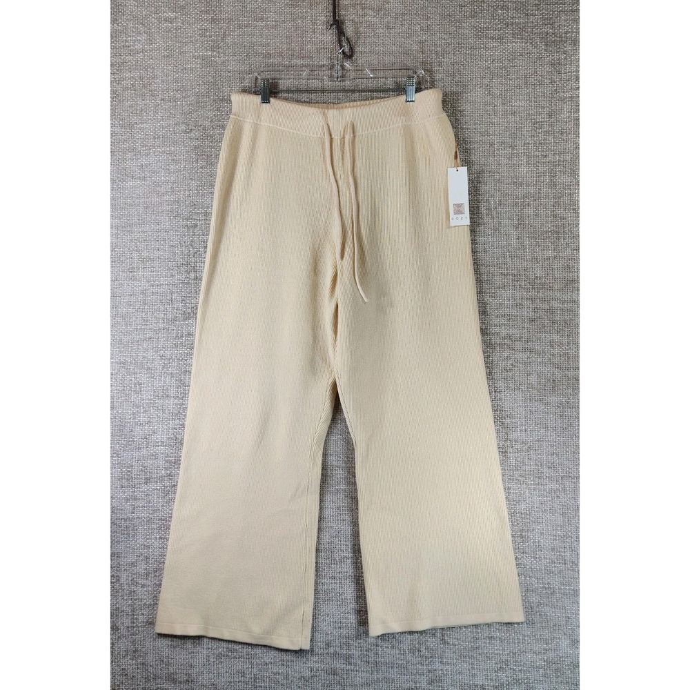 COZY by LuLaRoe Wide Leg Knit Pants Womens XL Cream Lounge Comfort NEW